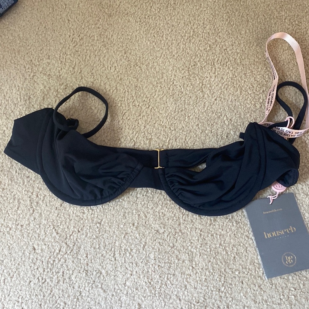 NWT House of Cb black underwire bikini top